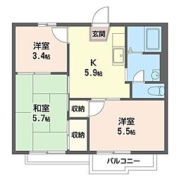 プランドール湘南 3Kの間取図画像