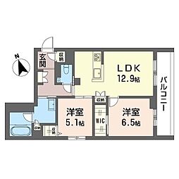 セントリビエ湘南台 2LDKの間取図画像
