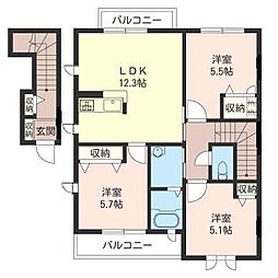 エトワール湘南 3LDKの間取図画像