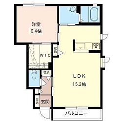 ハイム・フレッサ 1階1LDKの間取り