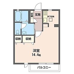 メゾンコキヤージュ ワンルームの間取図画像