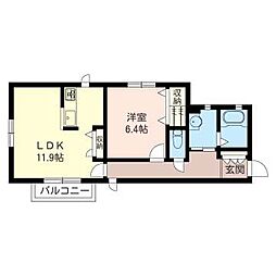 WindCourtL 1LDKの間取図画像