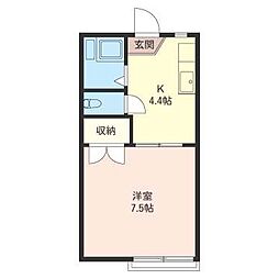 ハイツアゼリア 1Kの間取図画像