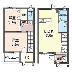 プアメリアE 2LDKの間取図画像