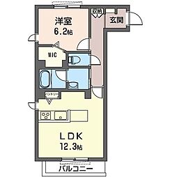 コンフォートミエル 1LDKの間取図画像