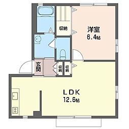 ニューハイムE 1LDKの間取図画像