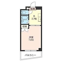 ソレイユ三和 1Kの間取図画像