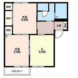 ドミールZAMA 2Kの間取図画像