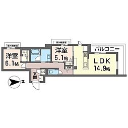 プレヴィア レジデンス 2LDKの間取図画像