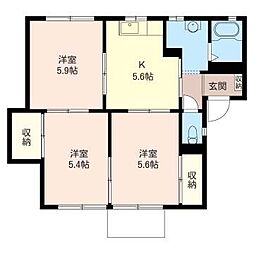 メゾンファミーユA 3Kの間取図画像