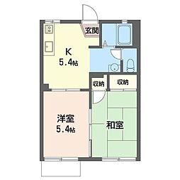 グリーンハイツ林間 2Kの間取図画像