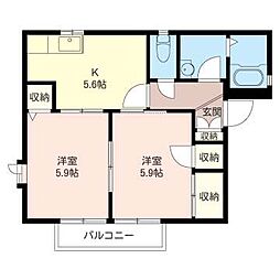 シャトミナール 2Kの間取図画像
