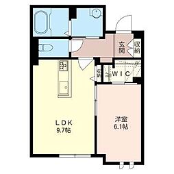 グラントレーズ 1LDKの間取図画像