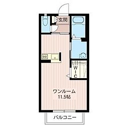 ハピネスグリーン ワンルームの間取図画像