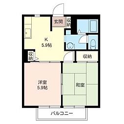 グリーンフラット 2Kの間取図画像