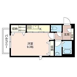 カーサ上ノ原 ワンルームの間取図画像