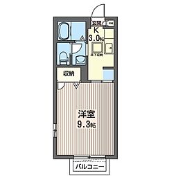 コモンシティー 1階1Kの間取り
