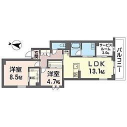エスフォート 2SLDKの間取図画像