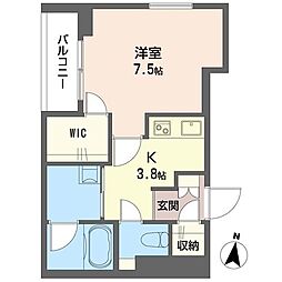 リニエール北浦和 1Kの間取図画像