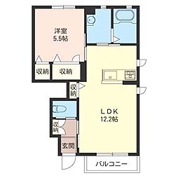 プロモントワール 1LDKの間取図画像