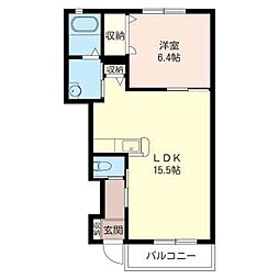ファミール 1LDKの間取図画像