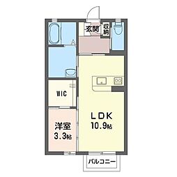 サンシャインヒルズ 1LDKの間取図画像