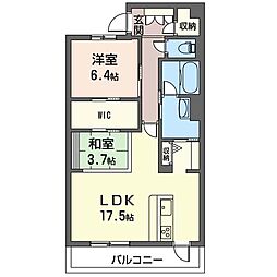 PARKSQUARE 1LDKの間取図画像