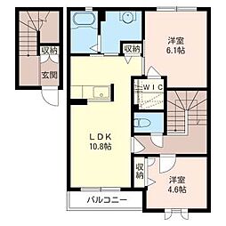 シャーメゾン・Ｍ　Ｂ 2階2LDKの間取り