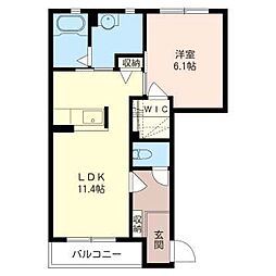 シャーメゾン・Ｍ　Ａ 1階1LDKの間取り