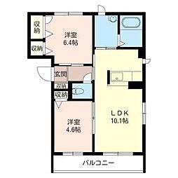 エレガンスA 2LDKの間取図画像