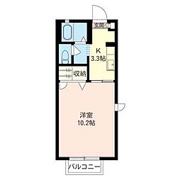 カーサヴェルデ　Ａ 1階1Kの間取り