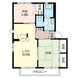 グランコート三番館 2LDKの間取図画像