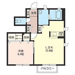 ルミエールsakadoA 1LDKの間取図画像
