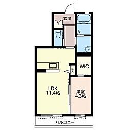 シャルール 1LDKの間取図画像
