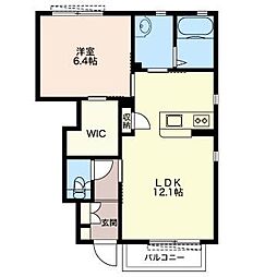 グランバルデュオ 1LDKの間取図画像