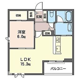 サンライズ 1LDKの間取図画像