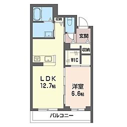 ロブステッラ　ヴィータ 1階1LDKの間取り