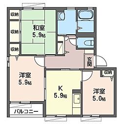 リヴェールC 3Kの間取図画像