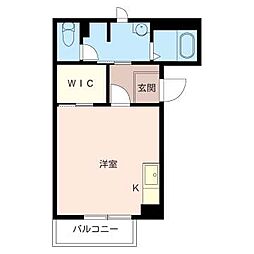ドミール久松 2階ワンルームの間取り
