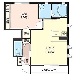 グランシャリオC 1LDKの間取図画像