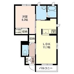 ハニーコートA 1LDKの間取図画像