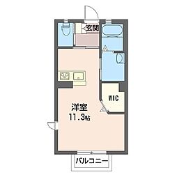 サニーフラット ワンルームの間取図画像
