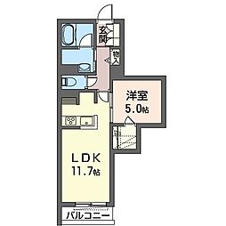 プライムワン 1LDKの間取図画像