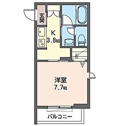 フレア 1Kの間取図画像