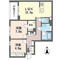 連 2LDKの間取図画像