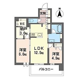 連 2SLDKの間取図画像