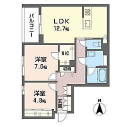 連 2LDKの間取図画像