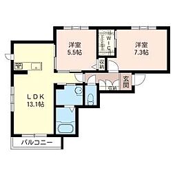 レガリオ 2LDKの間取図画像