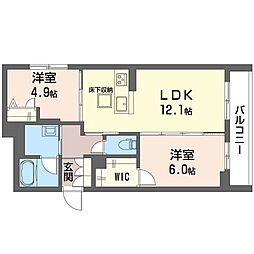 シャインバード 2LDKの間取図画像