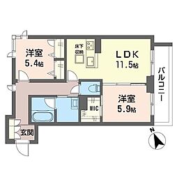 アリエッタ 2LDKの間取図画像